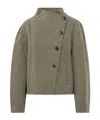 Bash Kemelia Asymmetric Button Coat In Green