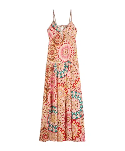 Bash Lamia Graphic-print Dress In Brown