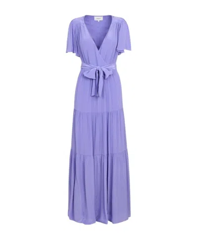 Bash Long Fitted V-neck Dress