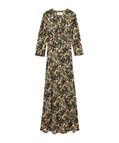 Bash Long Sleeve Dress In Multi