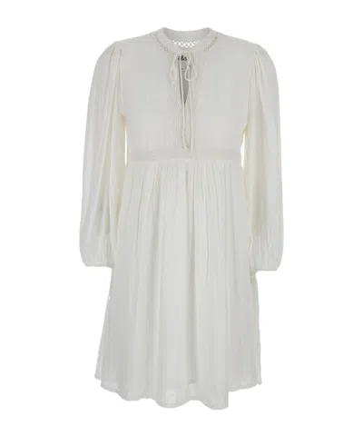 Bash Long-sleeved Dress In White