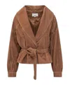 Bash Manon Belted Jacket In Brown