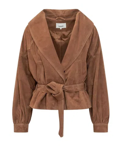 Bash Manon Belted Jacket In Brown