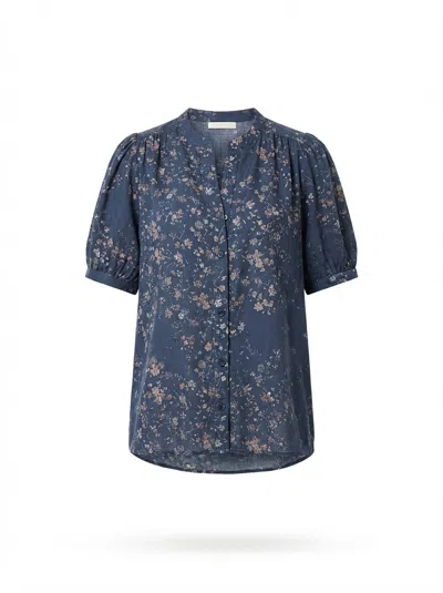 Bash Novella Floral Button Blouse In Blue
