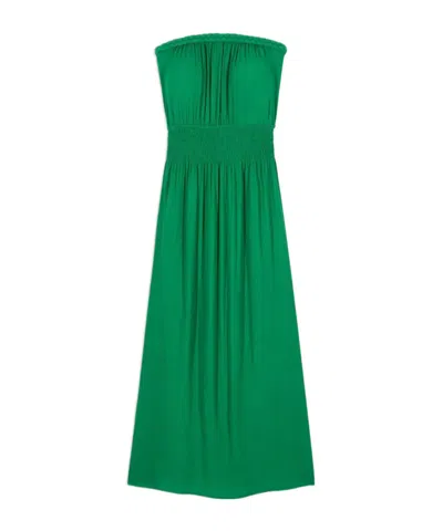 Bash Off-the-shoulder Dress In Green