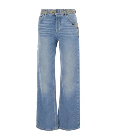Bash Rize Embroidered Wide-leg Jeans In Blue