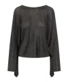 Bash Sara Draped Back Knitted Top In Black