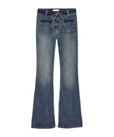 Bash Tie-front Jeans In Blue