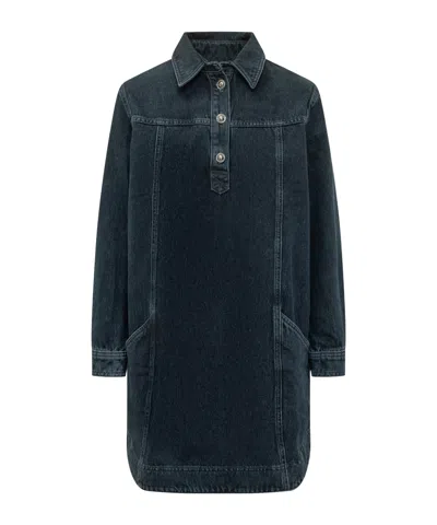 Bash Jeans Short Shirt Dress In Blue