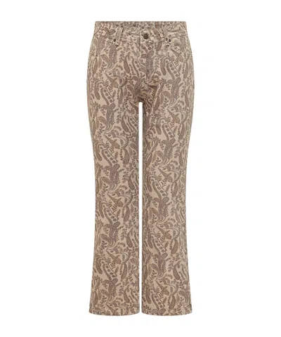 Bash Printed Denim Pants In Neutral