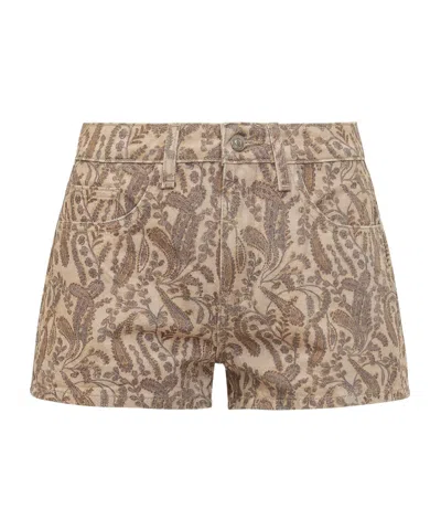 Bash Tosie Printed Shorts In Brown