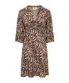 Bash V-neck Printed Dress In Brown