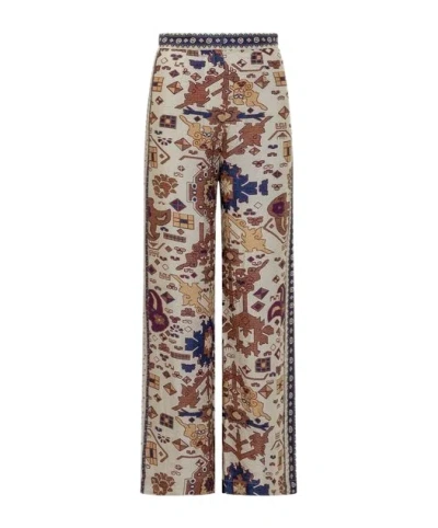 Bash Vlyde Patterned Wide Leg Pants In Brown