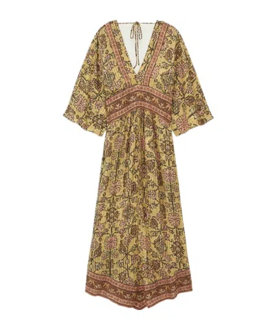 Bash V-neck Printed Dress In Multi