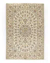 Bashian One Of A Kind Persian Kashan Area Rug, 4'8 X 6'11 In Ivory