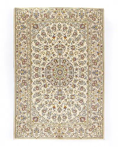 Bashian One Of A Kind Persian Kashan Area Rug, 4'8 X 6'11 In Ivory