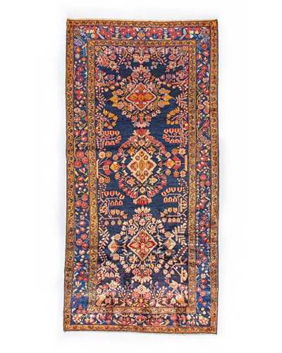Bashian One Of A Kind Persian Lilihan Area Rug, 5' X 10'3 In Dark/blue