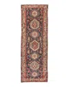 Bashian One Of A Kind Persian Semi Antique Karaja Runner Area Rug, 4' X 11' In Dark/blue