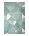 Bashian Rugs Bashian Ratna W/artsilk Contemporary Wool-blend Rug In Aqua