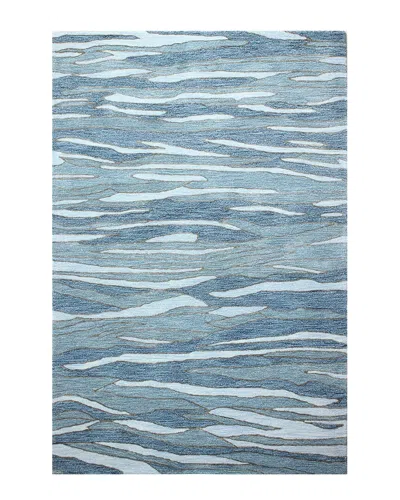 Bashian Rugs Bashian Ratna W/artsilk Contemporary Wool-blend Rug In Blue