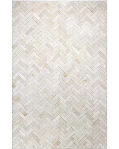 Bashian Rugs Santa Fe Hair-on-hide Area Rug In Neutral