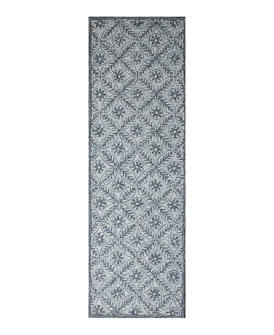 Bashian Valencia Al304 Runner Area Rug, 2'6 X 8' In Ivory/blue