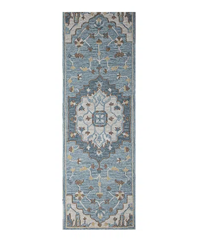Bashian Valencia Al307 Runner Area Rug, 2'6 X 8' In Light/blue