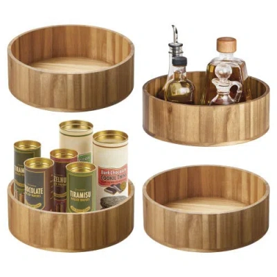 Basic 10-inch Round Acacia Wood Lazy Susan Organizer For Kitchen