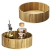 Basic 10-inch Round Acacia Wood Lazy Susan Organizer For Kitchen