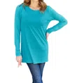 Basic Bae Luxe Long Sleeve Top With Pockets In Azure In Blue