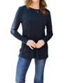Basic Bae Luxe Long Sleeve Top With Pockets In Black In Black