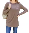 Basic Bae Luxe Long Sleeve Top With Pockets In Taupe In Grey