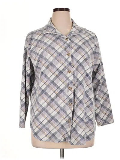 Pre-owned Basic Editions 3/4 Sleeve Blouse In Gray