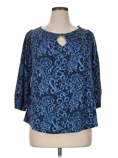 Pre-owned Basic Editions 3/4 Sleeve T-shirt In Blue