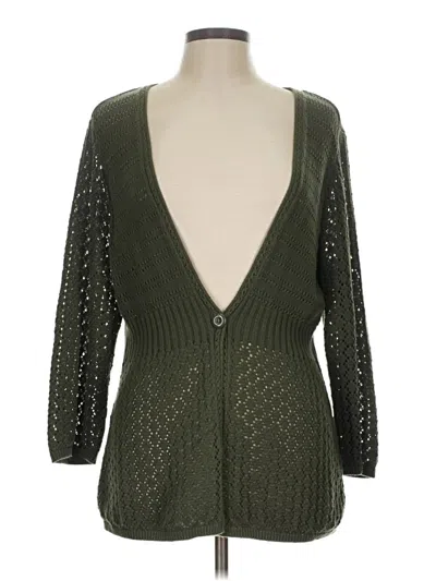 Pre-owned Basic Editions Cardigan Sweater In Green