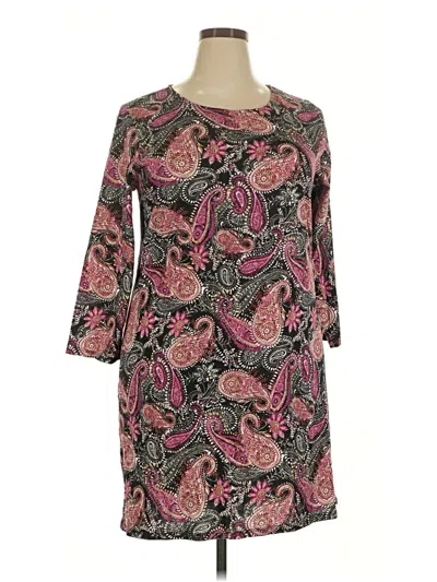 Pre-owned Basic Editions Casual Dress In Burgundy