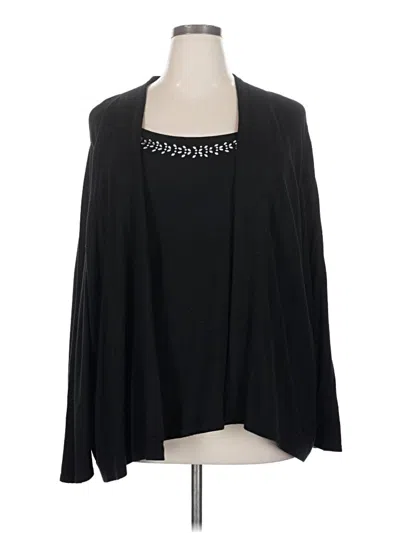 Pre-owned Basic Editions Long Sleeve Blouse In Black