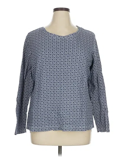 Pre-owned Basic Editions Long Sleeve Blouse In Blue