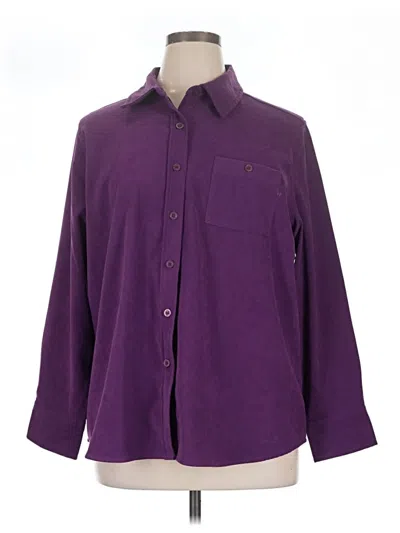 Pre-owned Basic Editions Long Sleeve Blouse In Purple