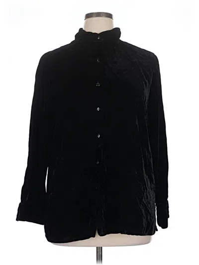Pre-owned Basic Editions Long Sleeve Button Down Shirt In Black