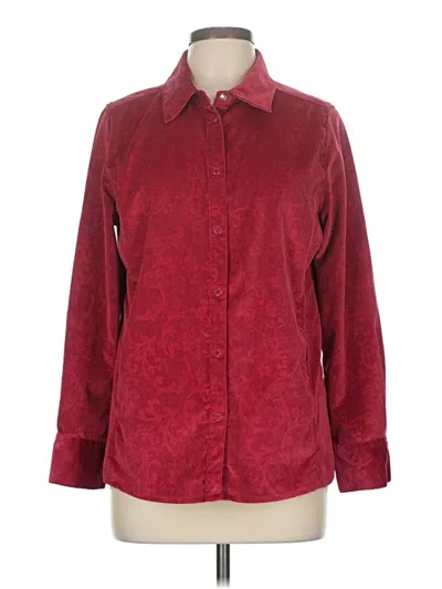 Pre-owned Basic Editions Long Sleeve Button Down Shirt In Burgundy