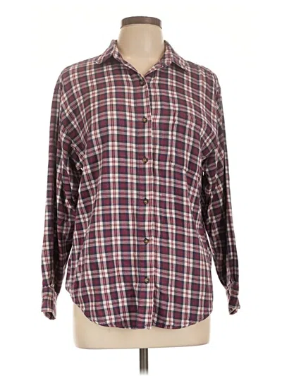 Pre-owned Basic Editions Long Sleeve Button Down Shirt In Burgundy