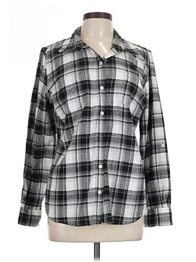 Pre-owned Basic Editions Long Sleeve Button Down Shirt In Silver