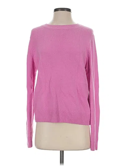 Pre-owned Basic Editions Long Sleeve Top Pink Turtleneck Tops
