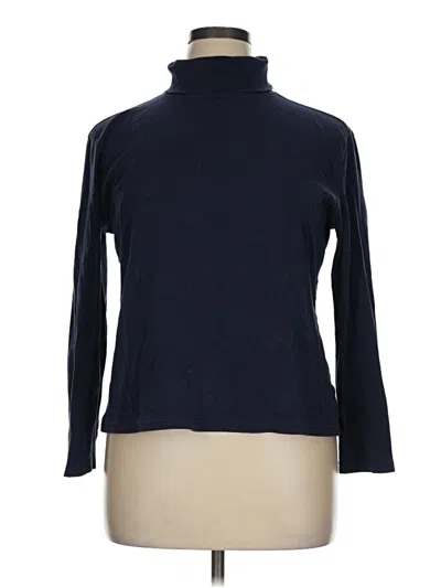 Pre-owned Basic Editions Long Sleeve Turtleneck In Blue