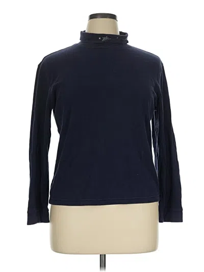 Pre-owned Basic Editions Long Sleeve Turtleneck In Blue