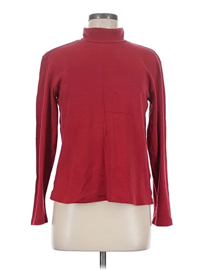 Pre-owned Basic Editions Long Sleeve Turtleneck In Burgundy