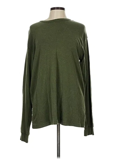 Pre-owned Basic Editions Long Sleeve Turtleneck In Green