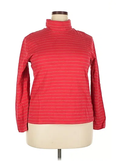 Pre-owned Basic Editions Long Sleeve Turtleneck In Red