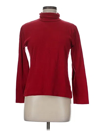 Pre-owned Basic Editions Long Sleeve Turtleneck In Red